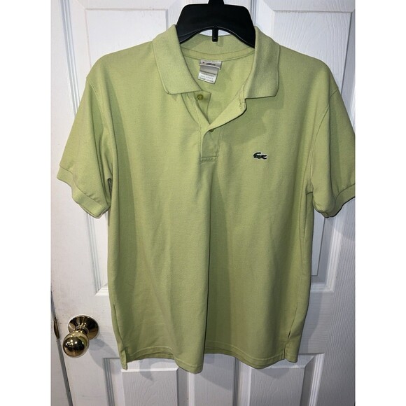 LACOSTE Polo Shirt Mens M Sz 5 Made in France Golf 100% Cotton Green Preppy READ - Picture 11 of 12